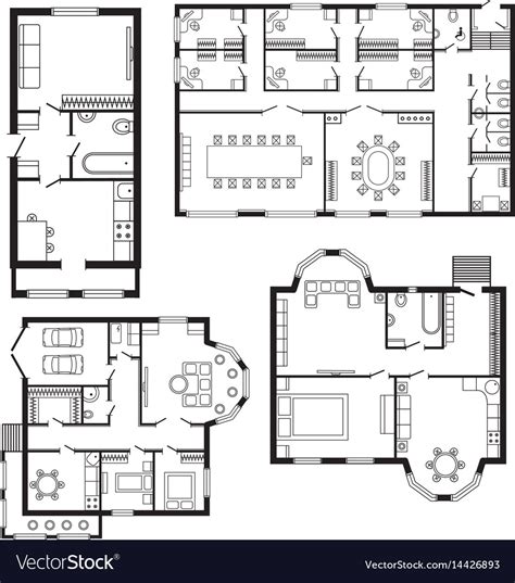 Modern office architectural plan interior Vector Image