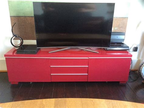 Ikea Besta Burs red gloss tv unit | in Crosshill, Glasgow | Gumtree