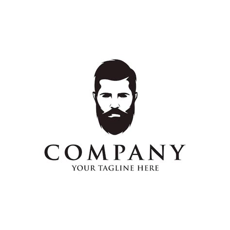 Premium Vector | Beard man logo design vector