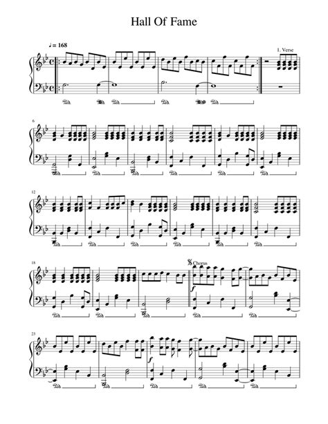 Hall Of Fame (FULL VERSION) Sheet music for Piano (Solo) | Musescore.com