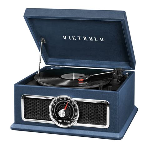 Victrola VTA-810B-BLU 4 in 1 Nostalgic Bluetooth Record Player Turntable, Blue - Walmart.com ...