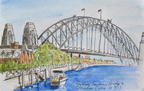 Sydney Harbour Bridge Sketch at PaintingValley.com | Explore collection ...