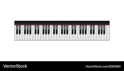 Piano keyboard 61 keys isolated Royalty Free Vector Image