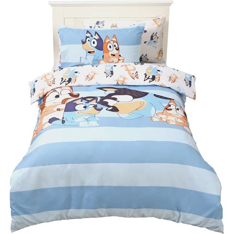 Bluey & Family Stripe Single Bed Quilt Cover Set | BIG W