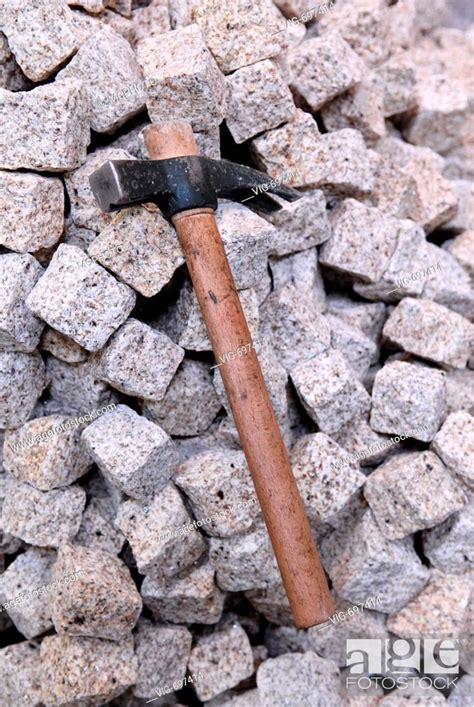 granite stones with hammer - 19/01/2008, Stock Photo, Picture And Rights Managed Image. Pic. VIG ...