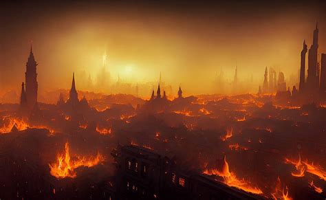 Burning city by VillainousMC on DeviantArt