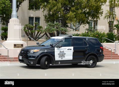 Sheriff vehicle of the San Diego Police Department parked outside the ...