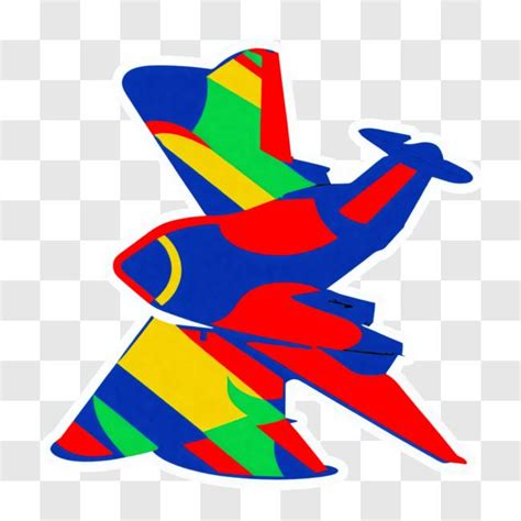 Download Colorful Plane Sticker with Sleek Modern Design PNG Online ...