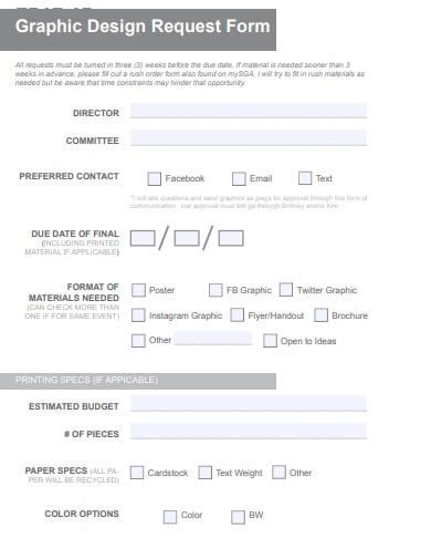 FREE 10+ Graphic Design Request Form Templates in PDF | MS Word | Free ...