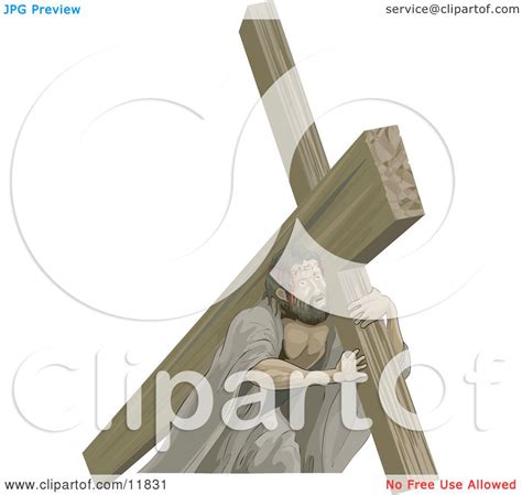 Jesus Carrying the Cross Clipart Illustration by AtStockIllustration #11831