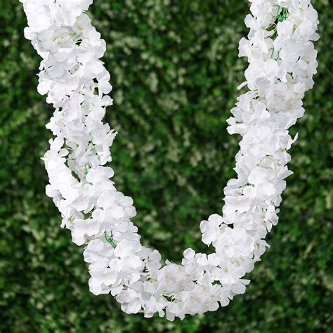 Buy 7FT White Silk Hydrangea Artificial Flower Garland - Pack of 1 Garland at Tablecloth Factory