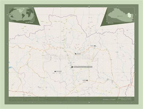 Morazan, El Salvador. OSM. Labelled Points of Cities Stock Illustration ...