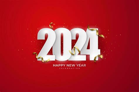 Happy New Year 2024. festive realistic decoration. Celebrate 2024 party ...