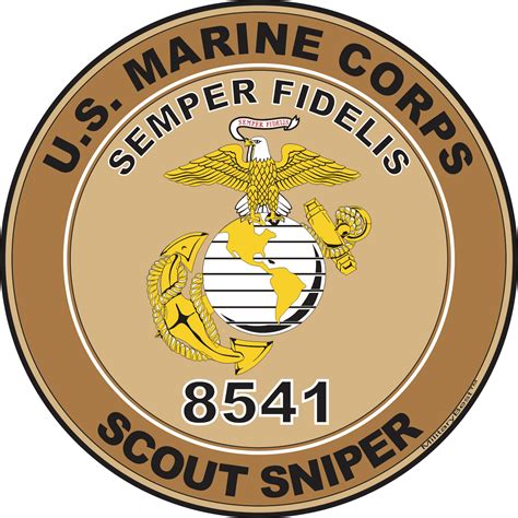 U.S.M.C. MOS 8541 Scout Sniper Decal Decal 5.5" - Desert Tan - Walmart.com