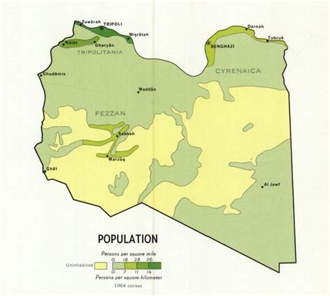 Map : Libya population density (1964) - Infographic.tv - Number one infographics & data Data ...