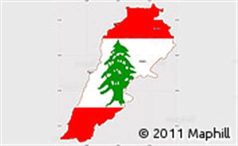 Flag Simple Map of Lebanon