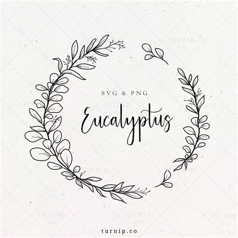 Eucalyptus wreath svg leaf frame clipart hand drawn circle etsy – Artofit