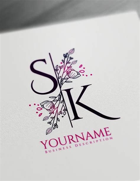 Floral Letter logos - Monogram Maker Design - Create Cool Logo Ideas