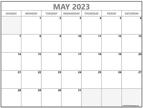 Blank Calendar 2023 Printable Monthly May - IMAGESEE