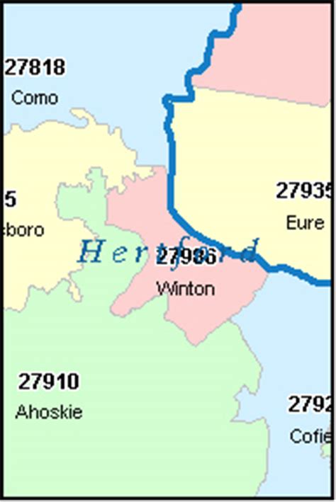 HERTFORD County, North Carolina Digital ZIP Code Map