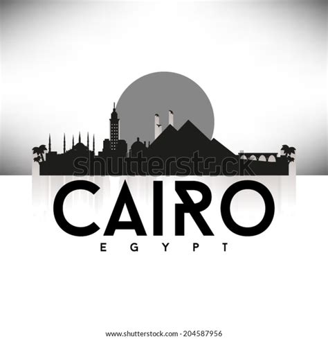 Cairo Egypt Skyline Silhouette Black Design Stock Vector (Royalty Free) 204587956 | Shutterstock