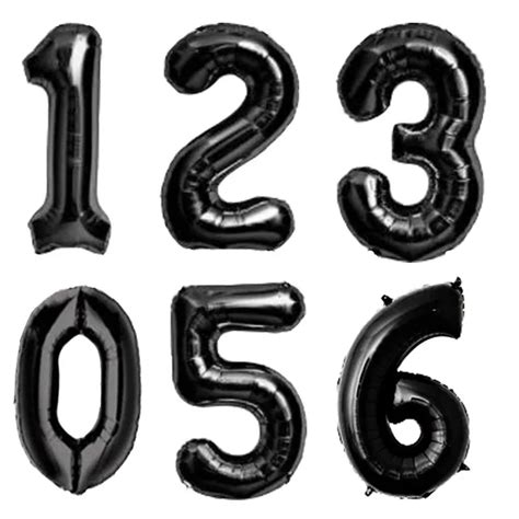 Large Black Number Foil Balloons Digit Helium Balloon Birthday Party Decorations Wedding Figure ...