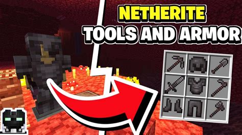 How to make NETHERITE INGOT, ARMOR and TOOLS in Minecraft PE 1.16.... - YouTube