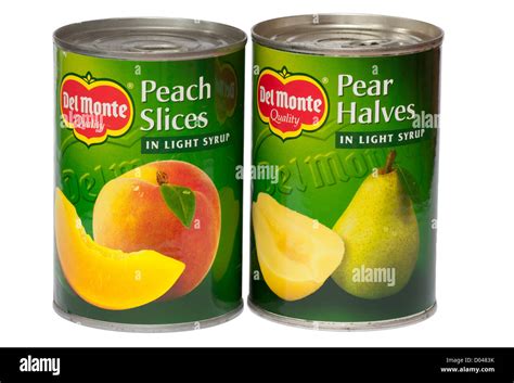 Tins Of Del Monte Tinned Fruit Stock Photo, Royalty Free Image ...