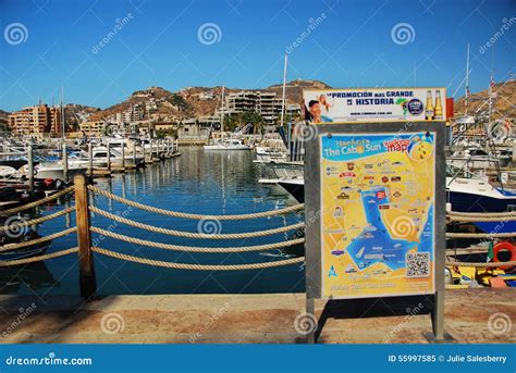 Cabo San Lucas Marina with Map Editorial Image - Image of boats, lucas ...