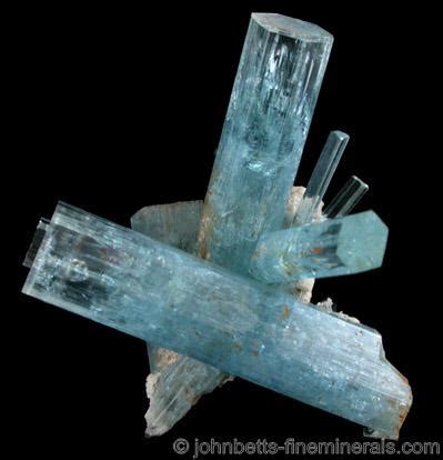 Intersecting Aquamarine Crystals - The Mineral and Gemstone Kingdom