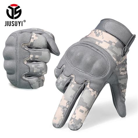 ACU Multicam Camouflage Touch Screen Full Finger Gloves Airsoft Combat Paintball Shooting Hard ...