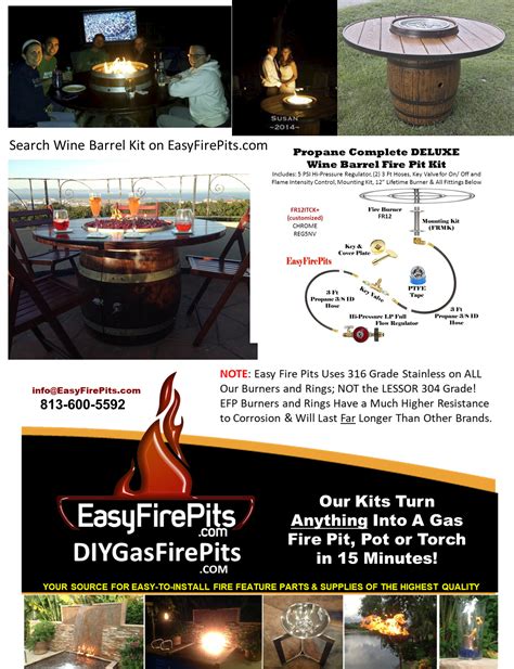 Diy Gas Fire Pit, Easy Fire Pit, Fire Pit Kit, Wine Barrel Fire Pit ...