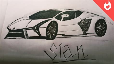 Drawing Lamborghini Sian (easy steps) ll ART BY AVNEER - YouTube