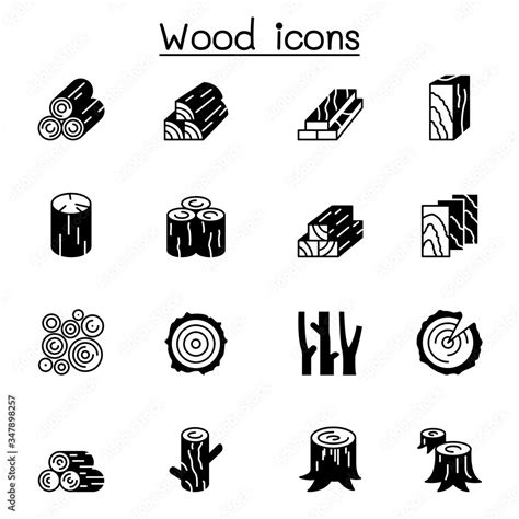 Wood icon set vector illustration graphic design Stock Vector | Adobe Stock