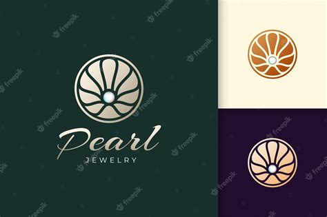 Premium Vector | Luxury pearl logo in abstract and circle shape ...