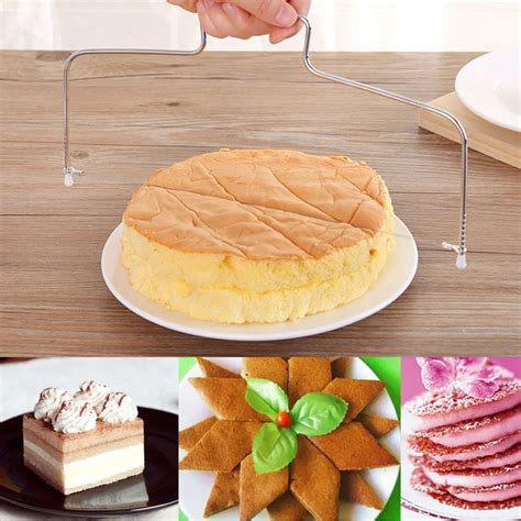 1PC Stainless Steel Adjustable Wire Cake Cutter Slicer Leveler DIY Cake Baking Tools High ...