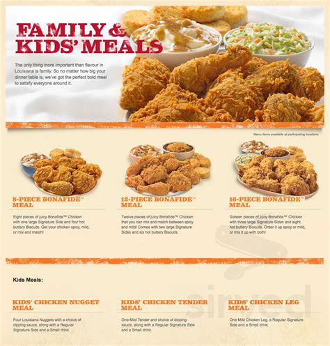 Popeyes Printable Menu Prices