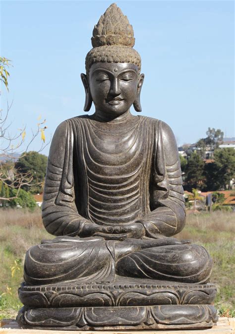 Stone Garden Dhyana Mudra Buddha 40" (#116ls708): Lotus Sculpture