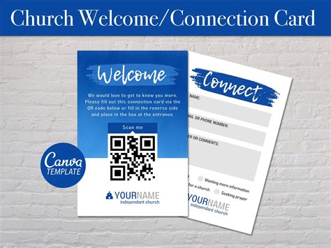 Church Connection Card Welcome to Church Card Connect Card - Etsy