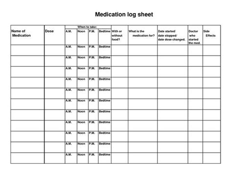 Free Printable Medication Log | Medication Log Medication log sheet ...