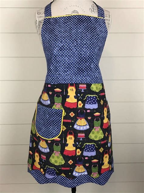 Colorful Apron Print Plus Polka Dots Featured on Chic Apron | Etsy ...