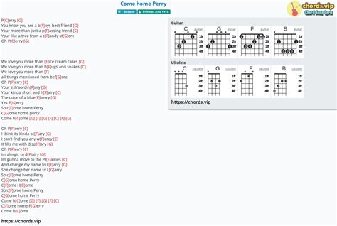 Chord: Come home Perry - tab, song lyric, sheet, guitar, ukulele | chords.vip