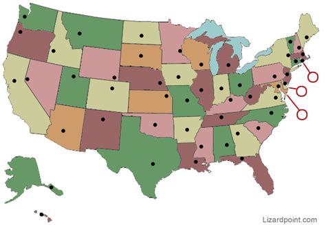 clickable map quiz of USA capital cities | Geography quiz, State ...