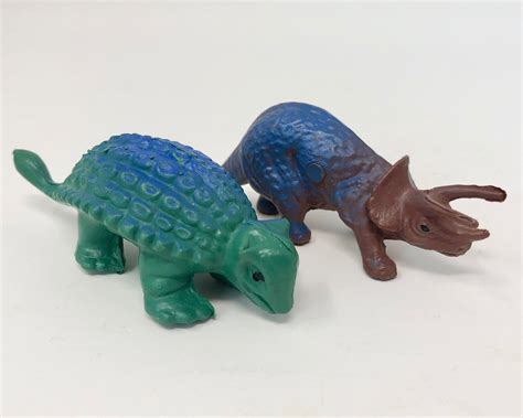 Vintage Plastic Colorful Dinosaurs Miniature Toy Figurines | Etsy | Monkey stuffed animal ...