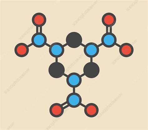 RDX explosive molecule - Stock Image - F012/6292 - Science Photo Library