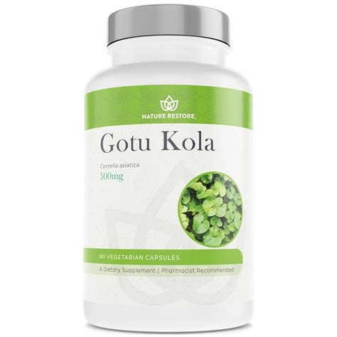 Nature Restore Gotu Kola Extract Supplement, 10 Percent Triterpenes, 90 Capsules, Non GMO, Vegan ...