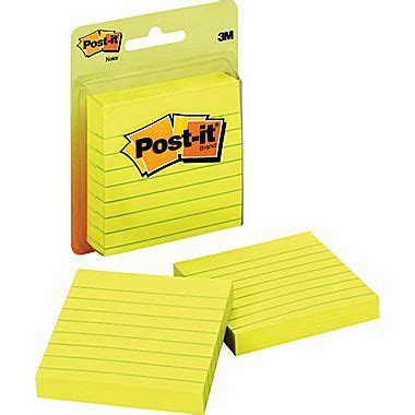 Post-it Notes, 3" x 3", Canary Collection, Lined, 100 Sheet/Pad, 2 Pads ...