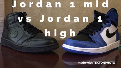 Jordan 1 high vs Jordan 1 mid comparison - YouTube