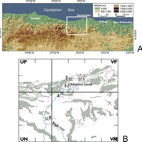 Geographical location of Altamira Caves (Cantabria, Spain). A location... | Download Scientific ...