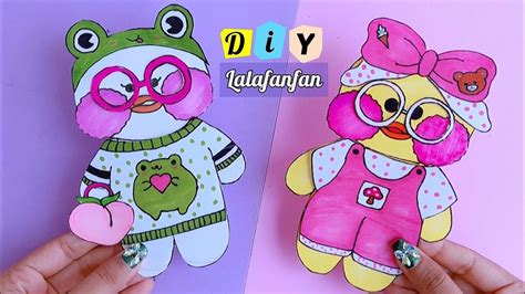 (2nd part) DIY Lalafanfan PAPER DUCK /How to draw a duck Lalafafan and clothes / Tonni art and ...